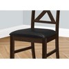 Monarch Specialties Dining Chair 37 inch Height Set Of 2 Dining Room Kitchen Side Upholstered Brown Solid Wood Brown Leather Look Transitional - 2 of 4