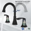 ChicFurnit Bathroom Sink Faucet 2 Handle Widespread with 360 Swivel Spout for Bathroom, Black, 13.78"*11.42"*3.94" - 2 of 4