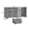 63 Inch Sideboard Buffet Cabinet with Rack Shelf 4 Doors 3 Drawers, Coffee Bar Storage with Metal Legs, Divided Display Storage Sideboard, Brown - 3 of 4