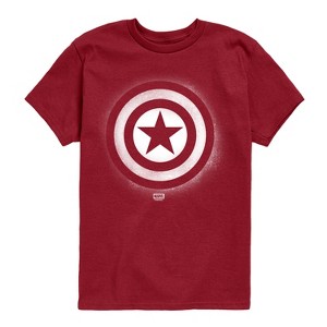Boys' - Marvel - Captain America Logo Spray Paint Graffiti Short Sleeve Graphic T-Shirt - 1 of 3