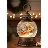 LED Holiday Snow Globe with Santa and Trees – 9"H by Melrose - 3 of 3