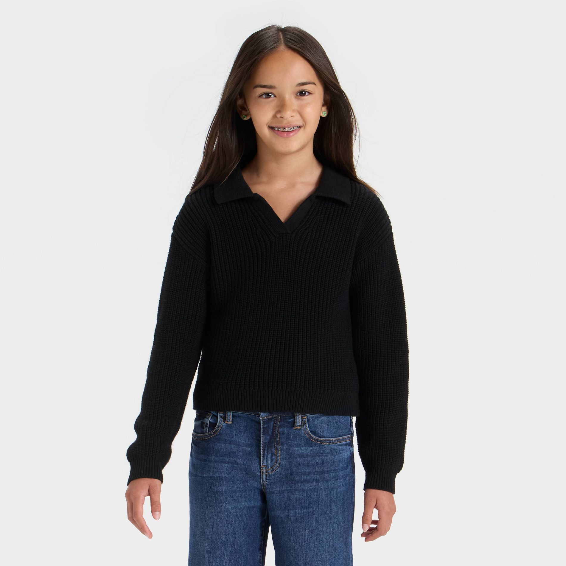 Girls' Collar Sweater - Cat & Jack™
