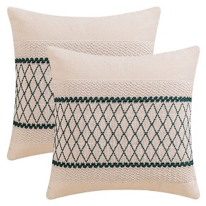 REGALWOVEN Geometry Weave Patchwork Throw Pillow Covers for Sofa Farmhouse Living Room Decor 2 Pcs - 1 of 4