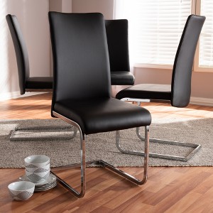 Set of 4 Cyprien Modern and Contemporary Faux Leather Upholstered Dining Chairs - Baxton Studio - 1 of 4