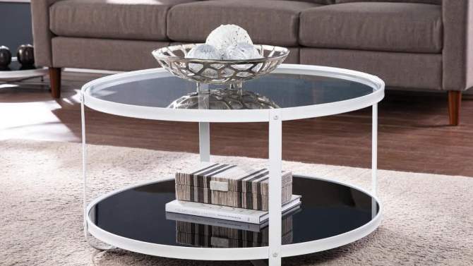 Libing Glass Top Cocktail Table Black/White - Aiden Lane, 2 of 11, play video