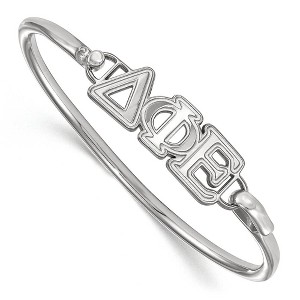 Black Bow Jewelry Sterling Silver Delta Phi Epsilon Greek Life Bangle Bracelet 6 Inch - 1 of 3