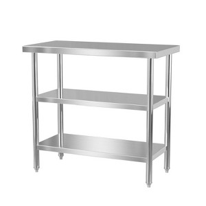 Winado 24 x 14 in. Stainless Steel Table with 2 Shelves - 1 of 4