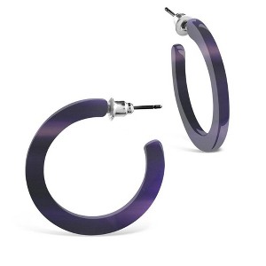 SHINE by Sterling Forever 1.25" Resin Hoop Earrings - 1 of 3