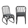 SKRAN Outdoor Wicker Chairs Set of 2,Wicker Patio Chairs with Seat Cushion, Metal Frame, Armless, High Ladder Back Dining Chairs - 4 of 4