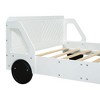 Sapphtopaz Car-Shaped Bed Frame for Kids with Headboard Platform Bed with Wheels and Slats for Boys & Girls, Bedroom, Nursery - 4 of 4