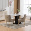 SEYNAR Modern Glam PU Leather Dining Chair or Vanity Chair Set of 4 with Rear Handle - 2 of 4
