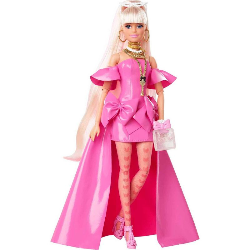 Barbie Extra Fancy Doll - Pink Glossy High-Low Gown, 3 of 9