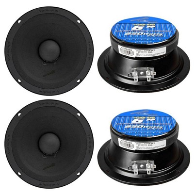 Audiopipe APMB-6SB 6 Inch 250 Watt MAX, 125 RMS, 8 Ohm Low/Mid Frequency Midrange Driver, Car Stereo Loudspeaker with KSV Voice Coil (4 Pack)