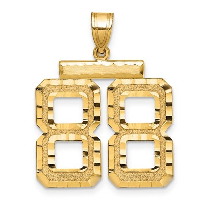 Black Bow Jewelry 14k Yellow Gold, Varsity Collection, Large D/C Pendant Number 88