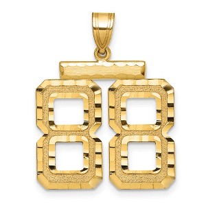 Black Bow Jewelry 14k Yellow Gold, Varsity Collection, Large D/C Pendant Number 88 - 1 of 3