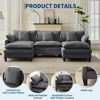 GustoWave 146" Modular Sectional Sofa, Cloud Couch with Movable Ottoman & Throw Pillows, Modern Corduroy Sofa, Comfy Deep Seat Couch - 3 of 4