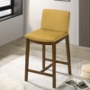 Vynxaria Yellow Dining Chairs - Mid-Century Vegan Leather Counter Seating - 4 of 4