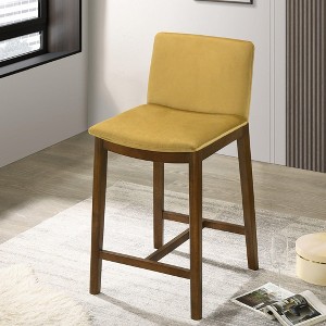 PAGED Bar Stools Mid-Century Modern Counter Stools Upholstered Dining Chairs with Black Vegan Leather for Home Pub - 1 of 4