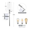 LamQee Wall Sconces Set of 2 Retro Industrial Wall Lamps Bathroom Vanity Sconces Wall Lighting with White Fabric Shades Wall Lights - 4 of 4