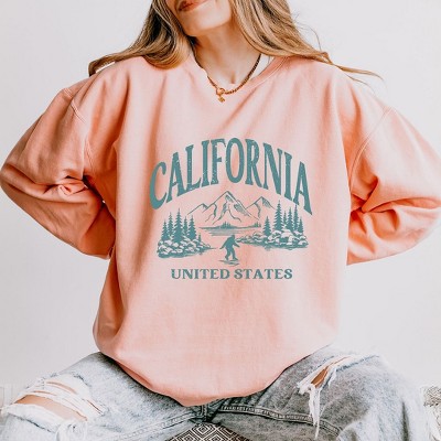 Simply Sage Market Women's Lightweight Garment Dyed Graphic Sweatshirt California Forest Scene