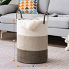 Cheer Collection Large Cotton Rope Laundry Hamper with Handles – Tall Woven Basket for Clothes, Toys, Blankets - 3 of 4