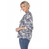 Women's Pleated Casual Floral Blouse - White Mark - 2 of 4