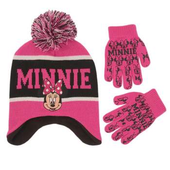 Disney Minnie Mouse Hat & Glove Cold Weather Set, Little Girls Age 4-7