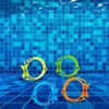Blue Panda 12 Pack Fish Pool Rings for Kids Diving, Underwater Swim Dive Rings, Summer Sinking Swimming Toys, (7x6 in, 4 Colors) - 3 of 4