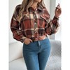 Women's Corduroy Long Sleeve Jacket Collared Button Down Casual Work Blazer Coat (Plaid Jackets: Flannels) - 4 of 4