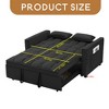 Modern Velvet Loveseat Futon Sofa Couch w/Pullout Bed,Small Love Seat Lounge Sofa w/Reclining Backrest,Toss Pillows - Leovsnove - 3 of 4
