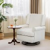 Acekool Swivel Recliner Chair, Small Rocker Recliner with High-Density Sponge, Linen Cotton Upholstery, 360° Rock & Swivel, White - 3 of 4