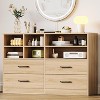 4 Drawer Dresser with 6 Adjustable Open Cubbies, Modern Wooden Dresser, Space-Saving Chest of Drawer, Multifunctional TV Cabinet Storage Cabinet - 3 of 4