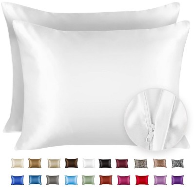 ShopBedding Satin Pillowcase with Zipper, for Hair and Skin Care, Feels Soft and Cool Like a Silk Pillowcase, Satin Pillow Cases 2 Pack - Blissford