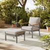 SONGMICS HOME Sencillo Collection - Patio Furniture Set, Patio Chair with Ottoman, Armchair with Ottoman and Cushion,Gray and Beige - 2 of 4