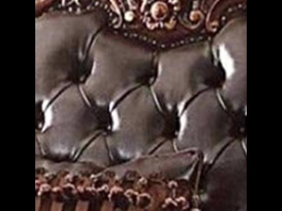 Versailles Cherry Faux Leather Tufted Sofa with Pillows