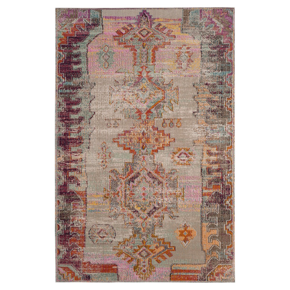 Light Gray/Purple Geometric Design Loomed Accent Rug 3'x5' - Safavieh