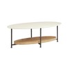 Blandford Coffee Table White/Natural - Madison Park: Metallic Finish, Open Shelf, Oval Shape for Living Room - 4 of 4