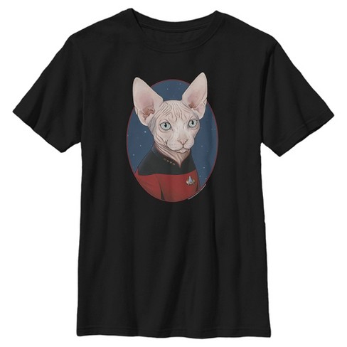 Boy's Star Trek: The Next Generation Captain Jean Luc Picard Cat T-Shirt - image 1 of 4