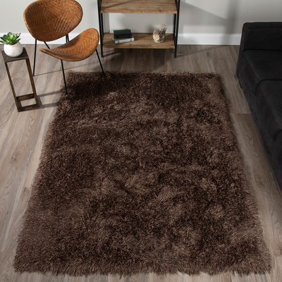 Chocolate Brown 5' x 7' Shag Tufted Area Rug