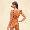Women's Ruffled Lace Up One Piece Swimsuits - Cupshe - 3 of 4