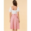 INSPIRE CHIC Women's Tartan Plaid High Waist Belted Vintage A-Line Midi Skirt - 4 of 4