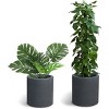 Set of 3 Concrete/Fiberglass Elegant Indoor/Outdoor Planter Charcoal Gray - Rosemead Home & Garden, Inc. - 3 of 4
