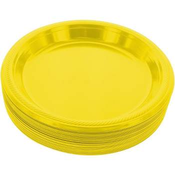 SparkSettings Disposable Plastic Dinner Plates 7 Inches, Pack of 50
