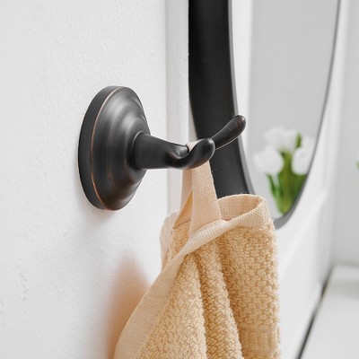 Oil Rubbed Bronze Traditional Zinc Bathroom Double Hook