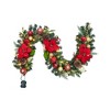 COZONY 6ft Pre-Lit Christmas Garland with 20 LED Lights, Saffron & Pine Cones, 8 Lighting Modes - 2 of 4