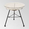 Java 3pc Faux Rattan Modern Chat Set: White, Weather-Resistant, 2 Arm Chairs & Accent Table - Christopher Knight Home - 3 of 4