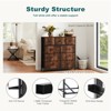 GlasFlength Decorative Storage Cabinets Tall Dresser Fabric Storage Tower ,Wooden Top for Kid Room, Entryway, Nursery, Brown 39.37"*11.8"*39.37" - 4 of 4
