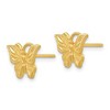 Black Bow Jewelry 11mm Diamond Cut Butterfly Post Earrings in 14k Yellow Gold - 2 of 4