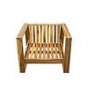ELJGET 3 Pieces Outdoor Lounge Sets, Patio Acacia Wood Recliner Chair with Table & Ottoman for Garden, Terrace, Poolside Area - 3 of 4