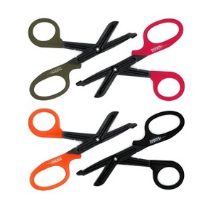 Madison Supply Medical Scissors, EMT and Trauma Shears-Pack of 4,Black - 1 of 4